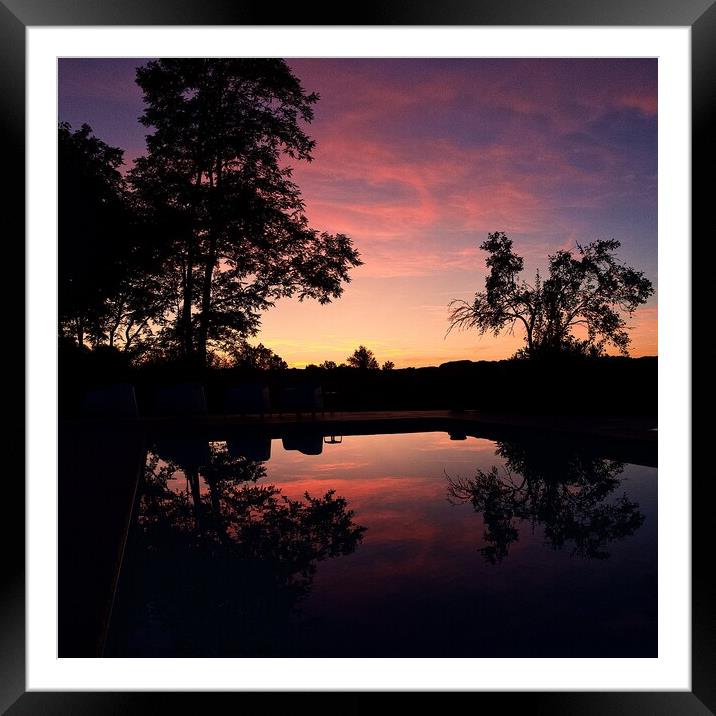 French sunset reflection Framed Mounted Print by Charles Powell