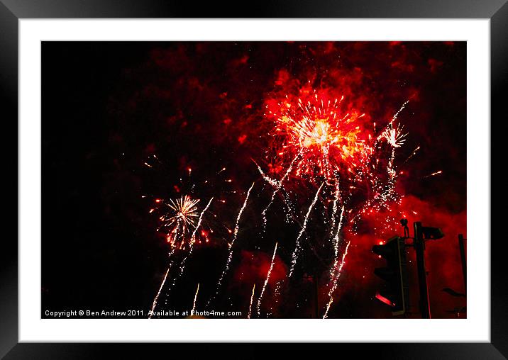 Fireworks Framed Mounted Print by Ben Andrew