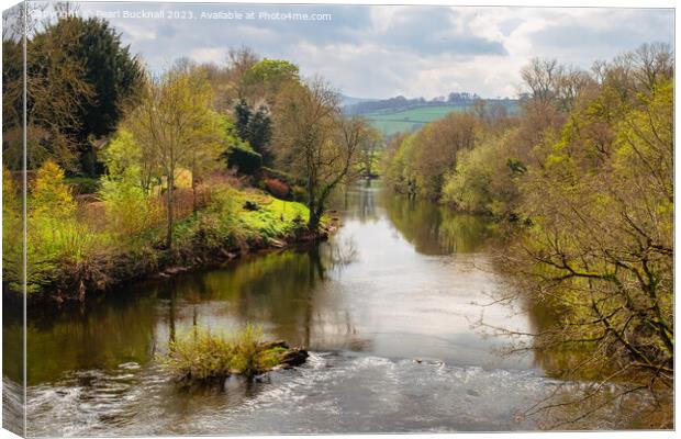 Tranquil River Usk Brecon Beacons National Park Canvas Print by Pearl Bucknall