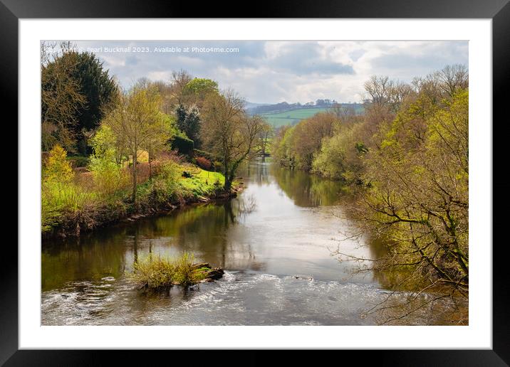 Tranquil River Usk Brecon Beacons National Park Framed Mounted Print by Pearl Bucknall