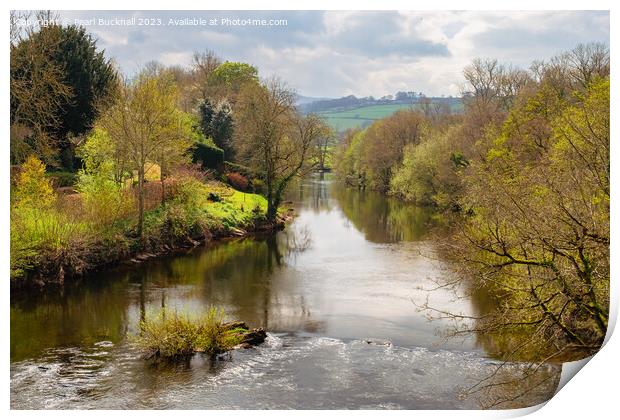 Tranquil River Usk Brecon Beacons National Park Print by Pearl Bucknall