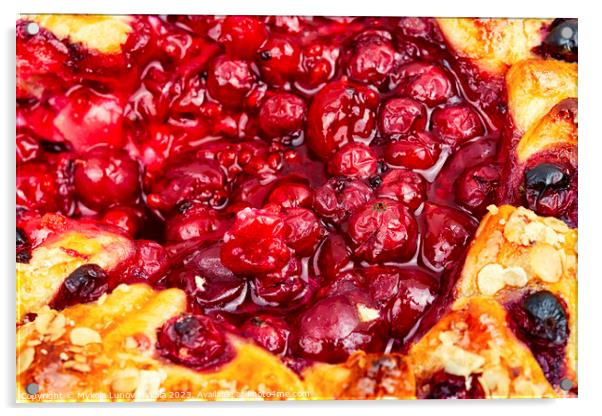 Tart, pie, cake with berries. Acrylic by Mykola Lunov Mykola