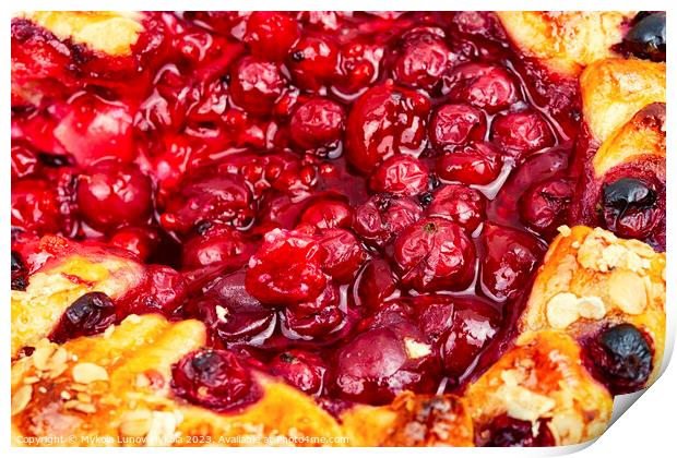 Tart, pie, cake with berries. Print by Mykola Lunov Mykola