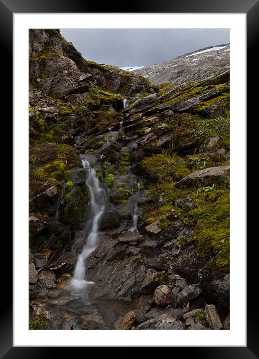 Waterfall above Geiranger Framed Mounted Print by Thomas Schaeffer