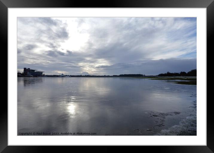 Ice lake on York Racecourse 1 Framed Mounted Print by Paul Boizot