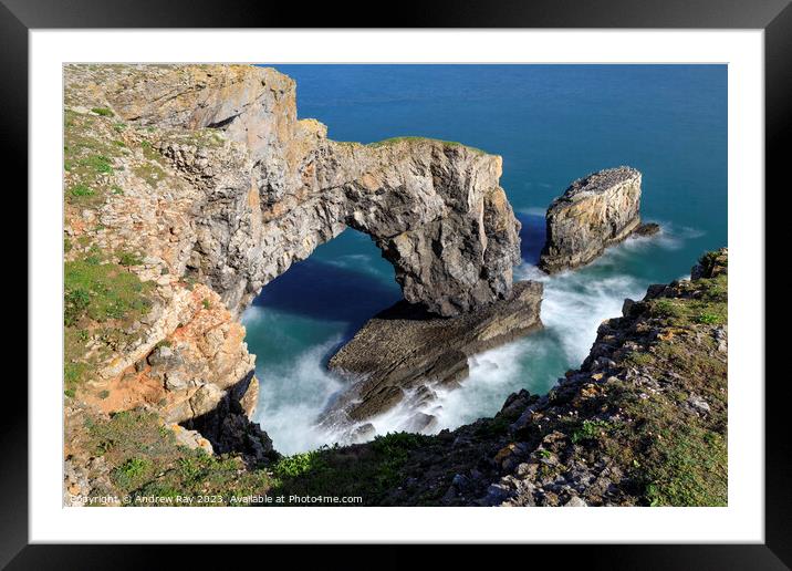 Above The Green Bridge of Wales  Framed Mounted Print by Andrew Ray