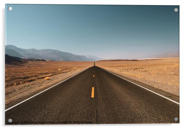 The Open Road in Death Valley, California  Acrylic by Madeleine Deaton