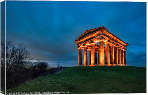 Penshaw Monument at twilight  Canvas Print by Andrew Ray