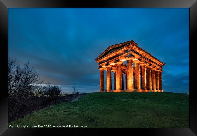 Penshaw Monument at twilight  Framed Print by Andrew Ray