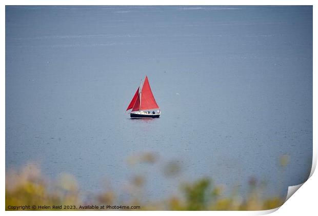 Little red boat Print by Helen Reid