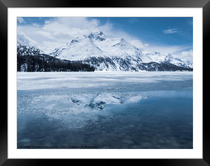 Swiss Alpine Mountain Reflections Framed Mounted Print by Madeleine Deaton