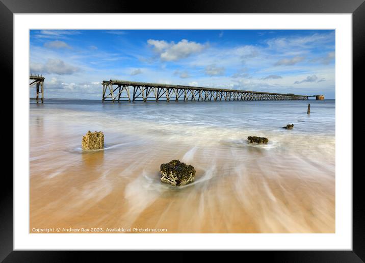 Towards Steetley Pier Framed Mounted Print by Andrew Ray