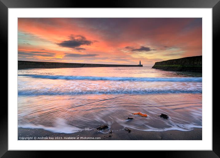 Sunrise at Seaham Harbour Framed Mounted Print by Andrew Ray