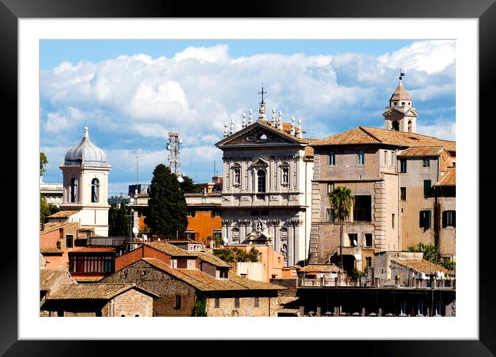 View of Rome's rooftops taken from the Vittoriano Framed Mounted Print by Fabrizio Troiani