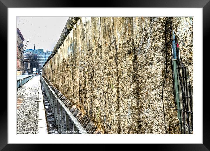 Remains Wall Park Snowing Winter Berlin Germany Framed Mounted Print by William Perry