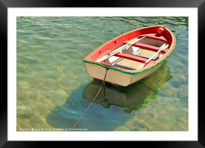 Red Boat Framed Mounted Print by Lisa PB
