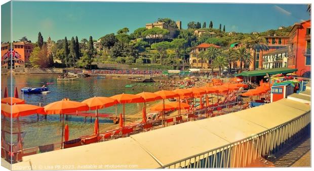 Orange Parasols Canvas Print by Lisa PB