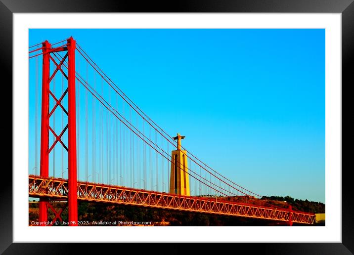 Bridge and Statue Framed Mounted Print by Lisa PB