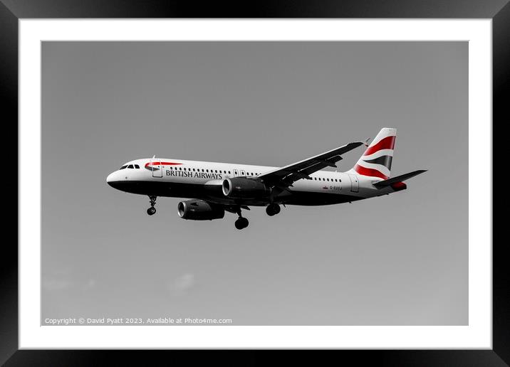  British Airways Airbus A320-232   Framed Mounted Print by David Pyatt