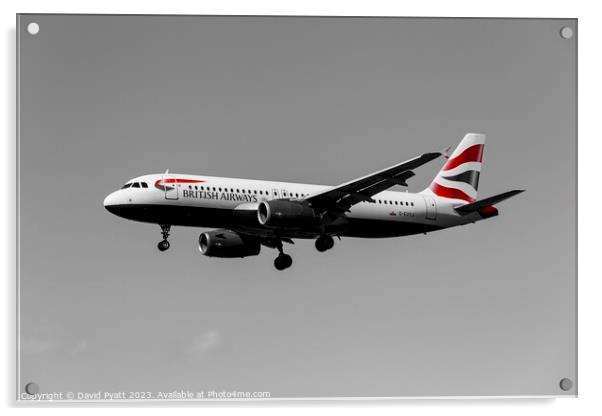 British Airways Airbus A320-232   Acrylic by David Pyatt