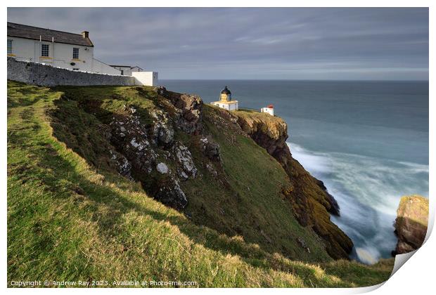 St Abb's Lighthouse Print by Andrew Ray