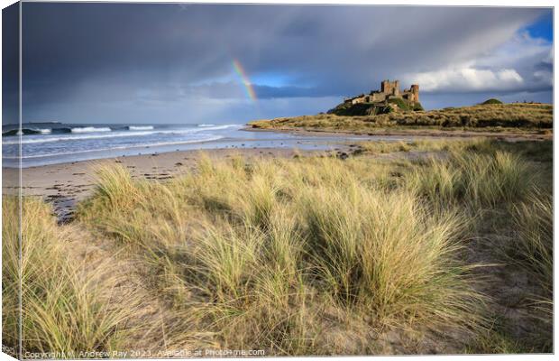 Stormy evening (Bamburgh Castle) Canvas Print by Andrew Ray