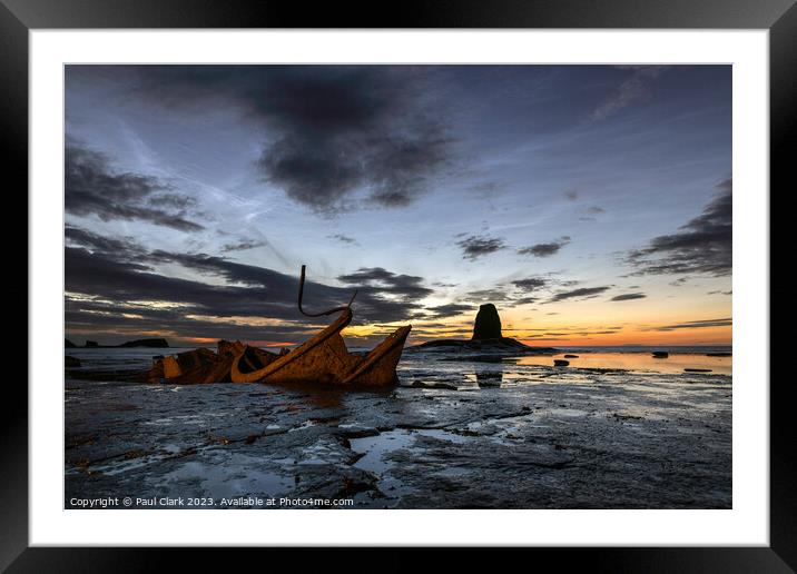 Twilight Shipwreck Framed Mounted Print by Paul Clark