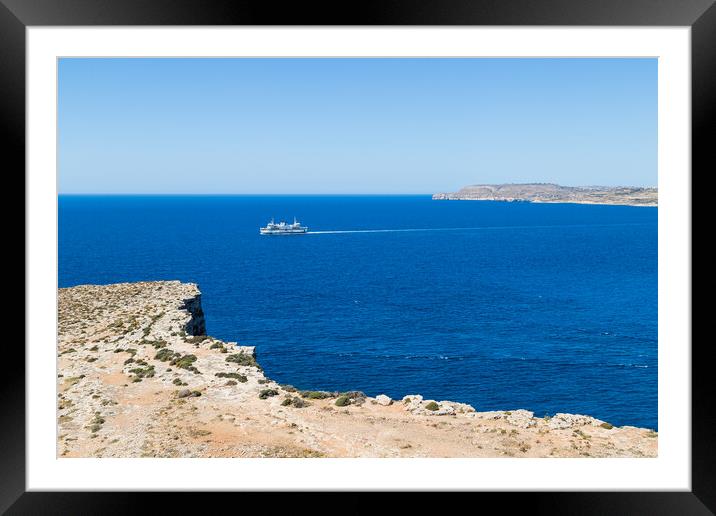 Cross-Channel Journey: Gozo-Malta Car Ferry Framed Mounted Print by Jason Wells