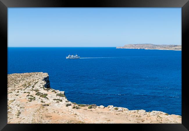 Cross-Channel Journey: Gozo-Malta Car Ferry Framed Print by Jason Wells