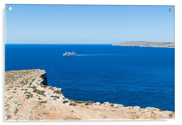 Cross-Channel Journey: Gozo-Malta Car Ferry Acrylic by Jason Wells