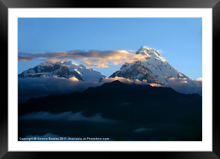 Mountains at Sunrise Poon Hill Framed Mounted Print by Serena Bowles