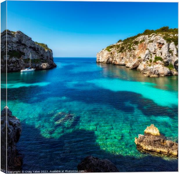 Playa de Cales Coves Menorca Spain Canvas Print by Craig Yates