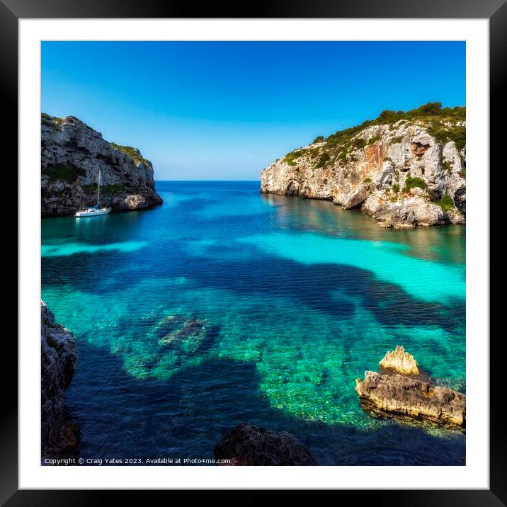 Playa de Cales Coves Menorca Spain Framed Mounted Print by Craig Yates