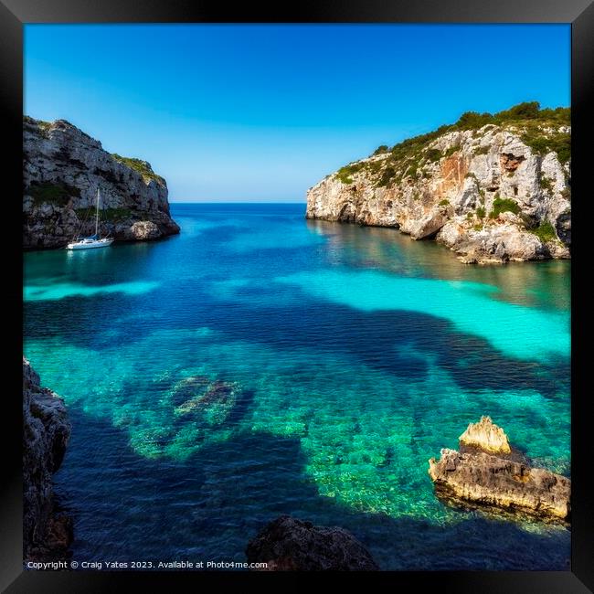 Playa de Cales Coves Menorca Spain Framed Print by Craig Yates