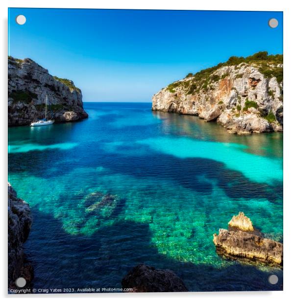 Playa de Cales Coves Menorca Spain Acrylic by Craig Yates