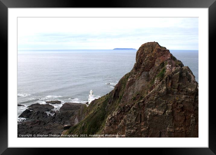 Lundy Island seen from Hartland Point Devon Framed Mounted Print by Stephen Thomas Photography 