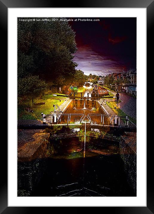 Canal By Moonlight Framed Mounted Print by Ian Jeffrey