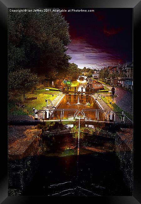 Canal By Moonlight Framed Print by Ian Jeffrey