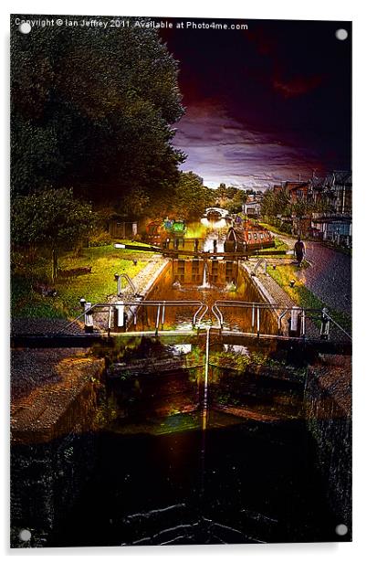 Canal By Moonlight Acrylic by Ian Jeffrey