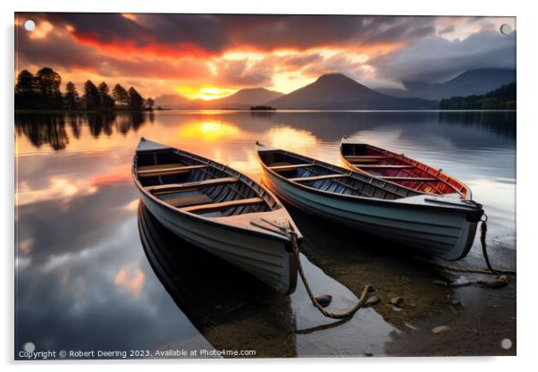 Majestic Lake District Canvas Acrylic by Robert Deering