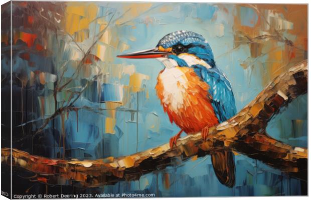Regal Kingfisher Pose Canvas Print by Robert Deering