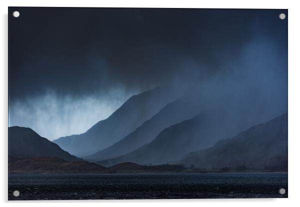 Storm layers. Ardgour mountains. Scottish Highland Acrylic by John Finney