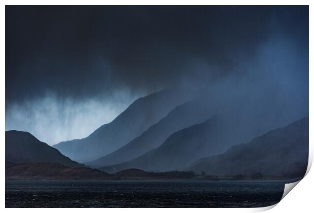 Storm layers. Ardgour mountains. Scottish Highland Print by John Finney