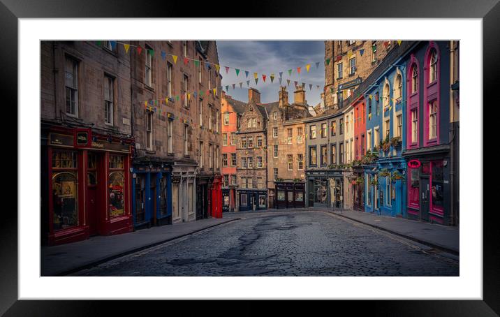 Edinburgh's West Bow and Victoria Street Framed Mounted Print by John Frid