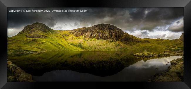 Unveiling Stickle Tarn's Landscape Spectacle Framed Print by Lee Kershaw
