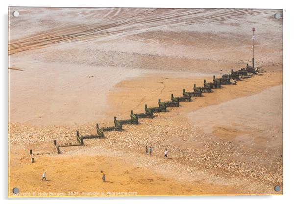 Norfolk's Heacham Beach Defences Acrylic by Holly Burgess