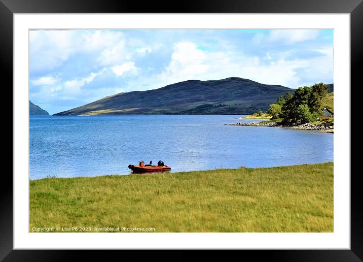 Lake Dinghy Framed Mounted Print by Lisa PB