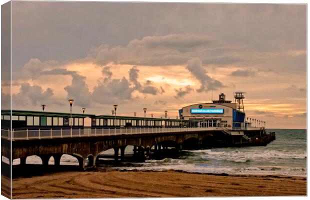 Bournemouth's Iconic Pier: A Seaside Snapshot Canvas Print by Andy Evans Photos