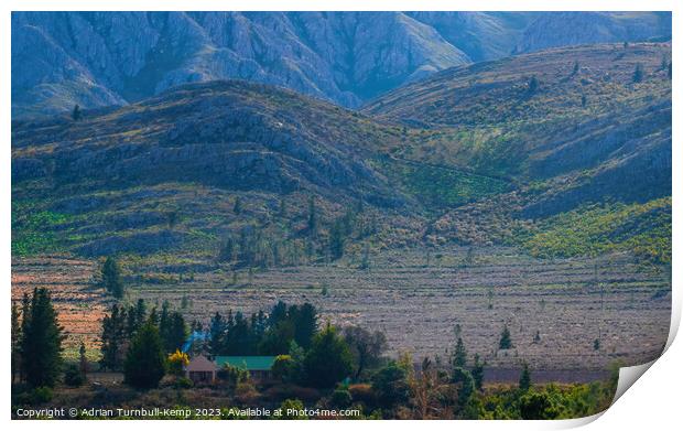 A whisper of smoke over the Langkloof. Print by Adrian Turnbull-Kemp