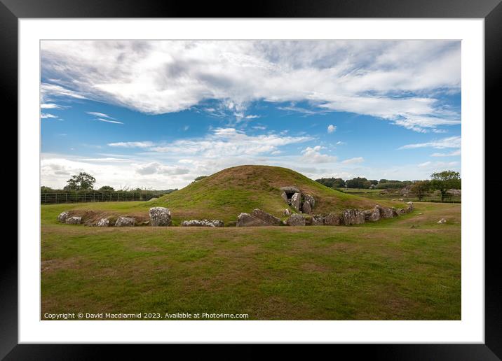 Neolithic burial chamber Framed Mounted Print by David Macdiarmid